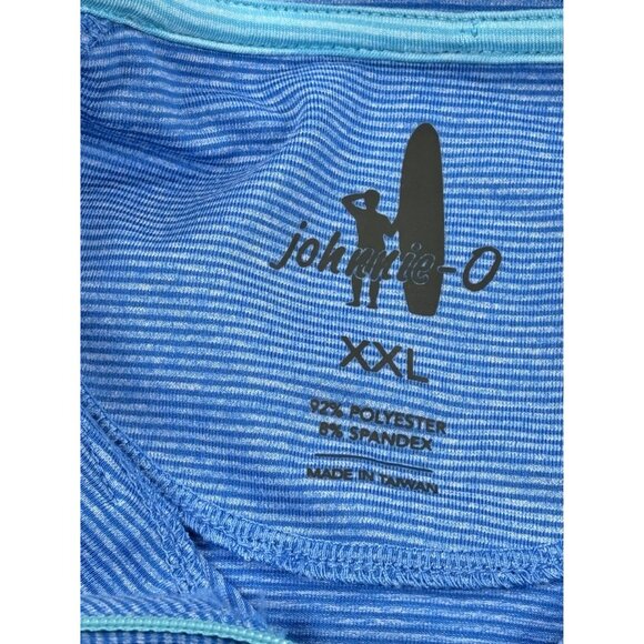 Johnnie-O Shirt Men's XXL Blue Striped Quarter-Zip Pullover Performance Golf - Picture 3 of 9